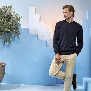 Men´s Cotton Blend V Neck Sweater