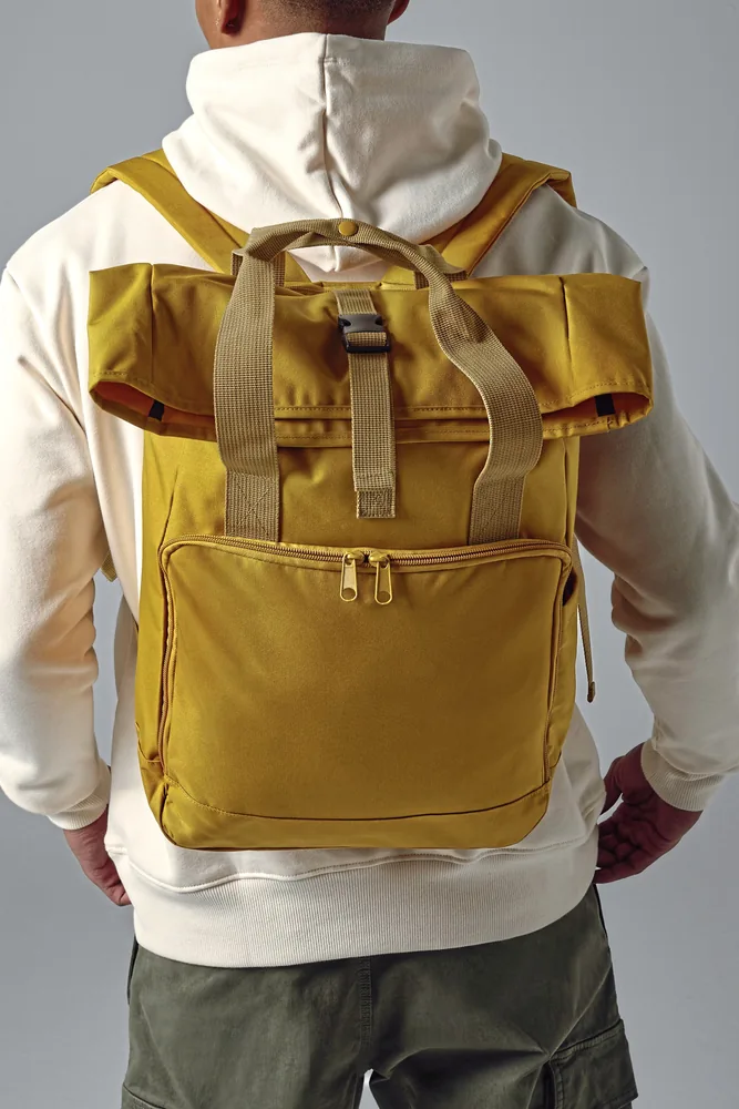 Recycled Twin Handle Roll-Top Laptop Backpack