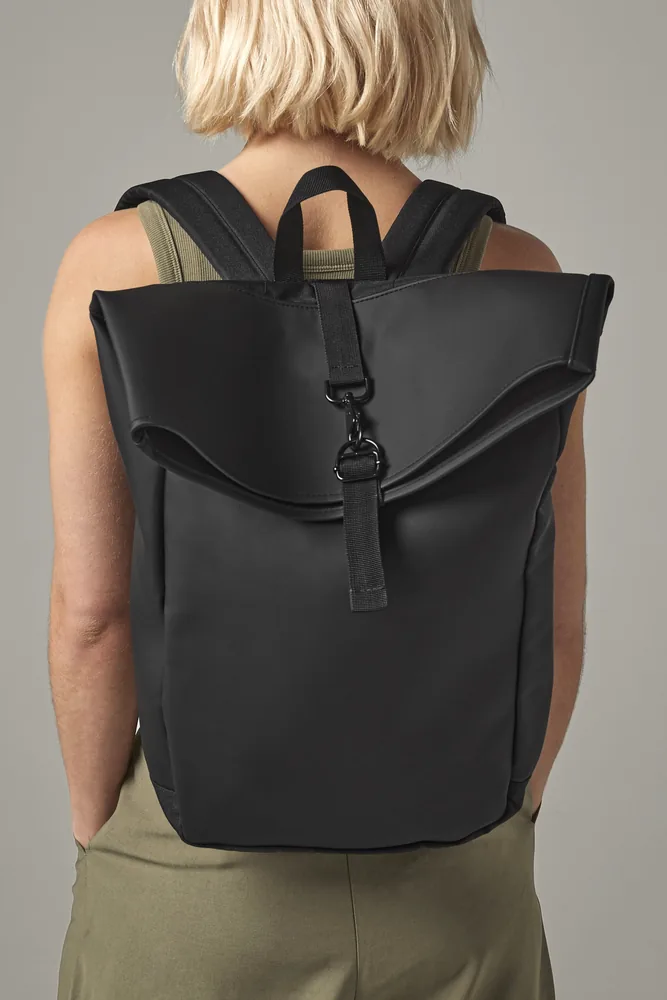 Matte PU Roll-Top Backpack