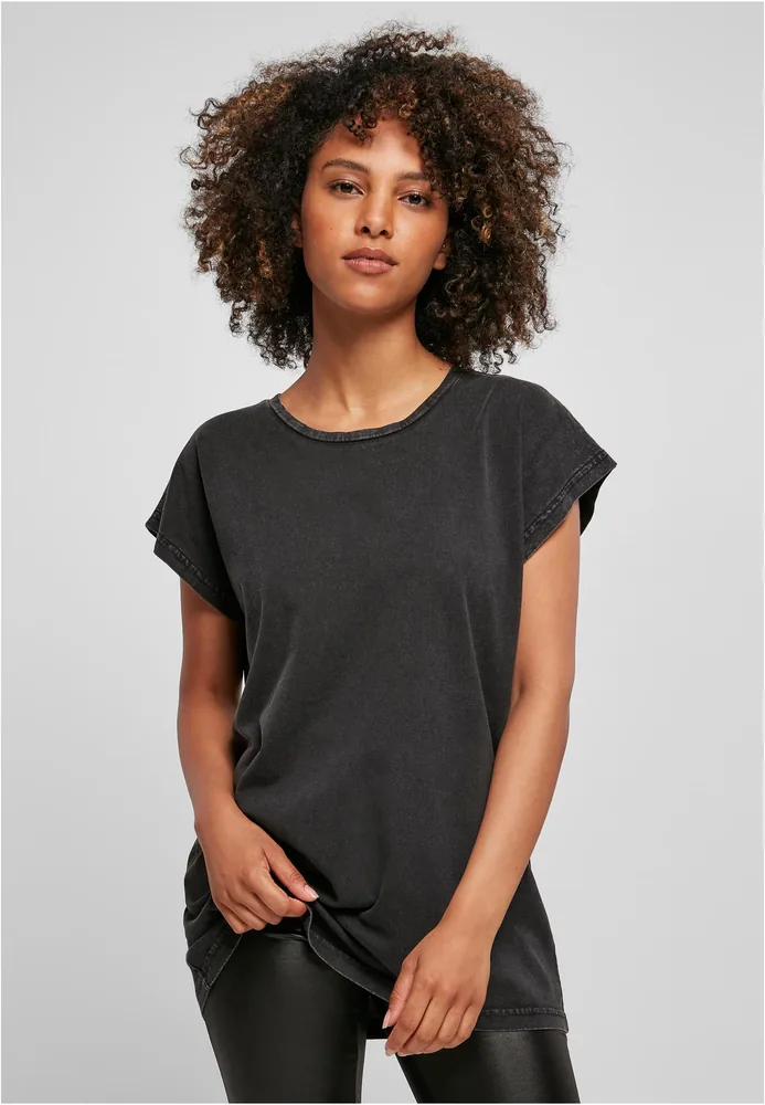 Ladies´ Acid Washed Extended Shoulder Tee