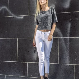 Ladies´ Acid Washed Cropped Tee