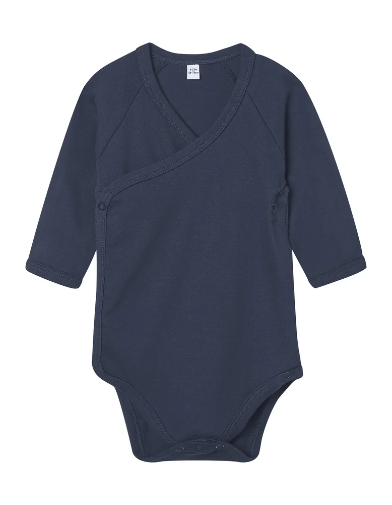 Baby Long Sleeve Kimono Bodysuit – Image 2