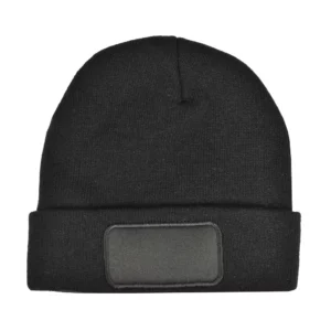 Knitted Hat With Patch