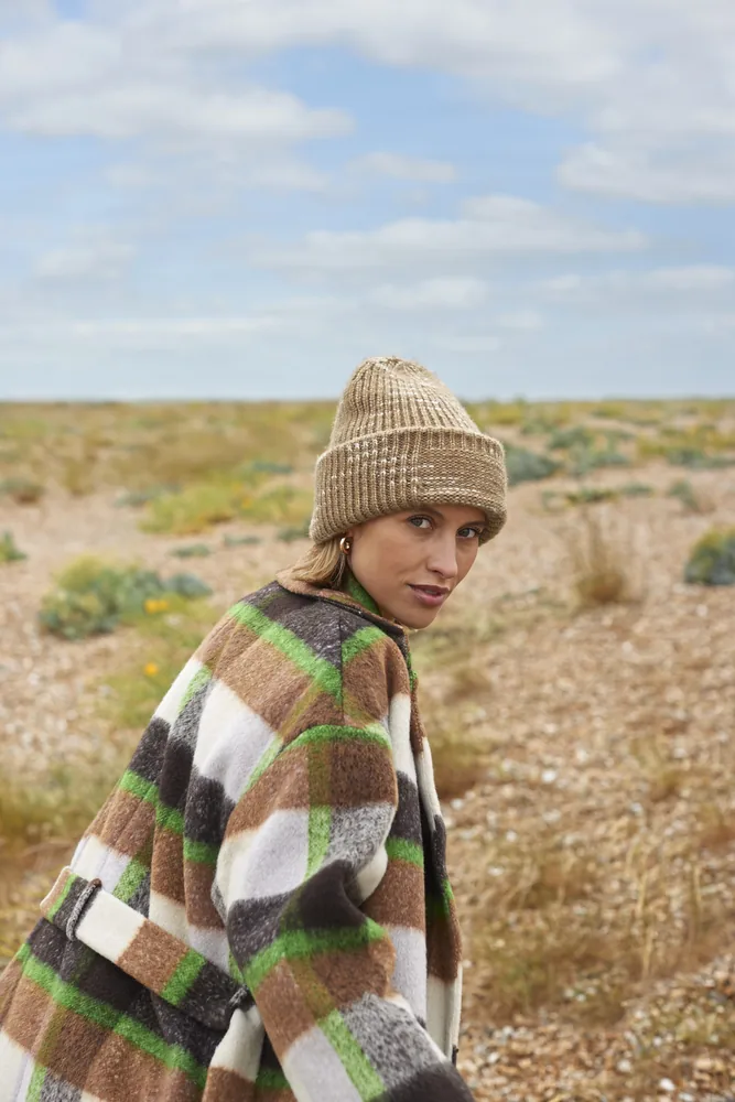 Chunky Knitted Patch Beanie