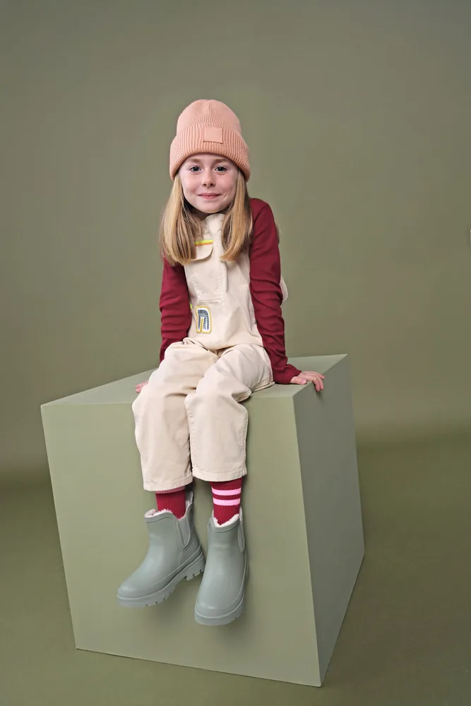 Kids Deep Cuffed Tonal Patch Beanie