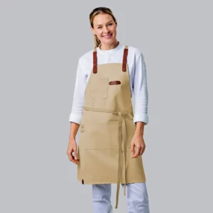 Bib Apron Canvas With Decorative Label