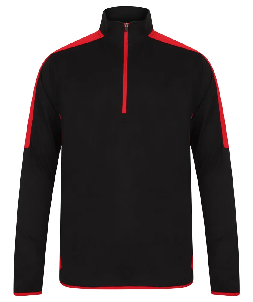 Adults 1/4 Zip Midlayer With Contrast Panelling – Image 2