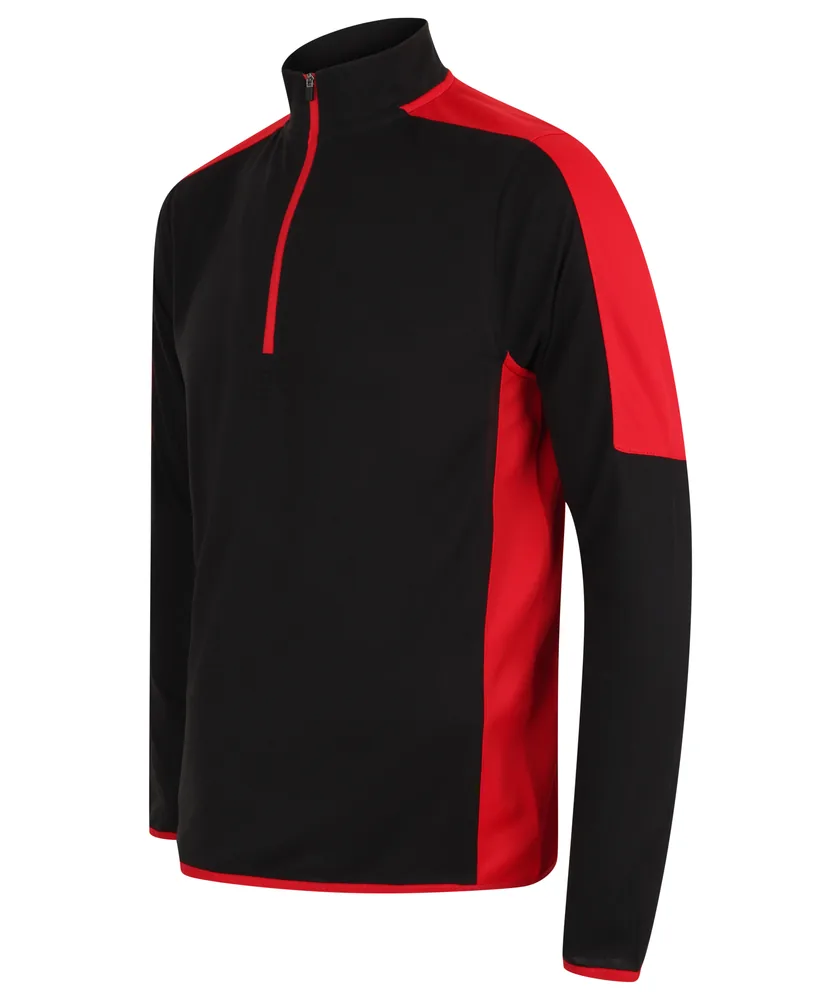 Adults 1/4 Zip Midlayer With Contrast Panelling – Image 4