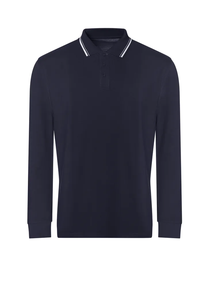 Long Sleeve Tipped 100 Polo – Image 2