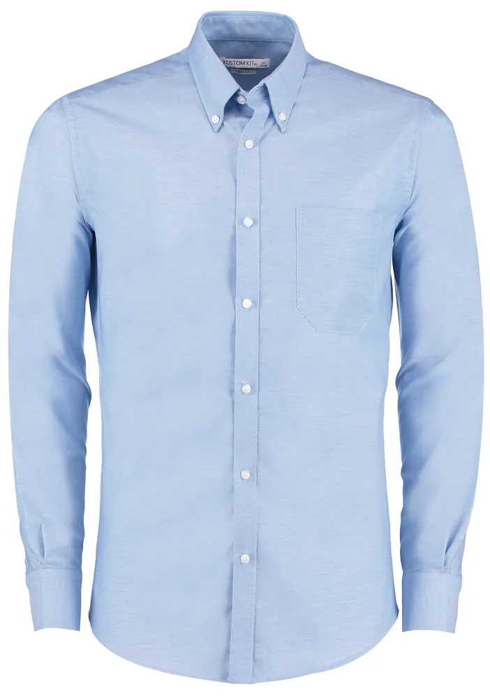 Men`s Slim Fit Workwear Oxford Shirt Long Sleeve – Image 2