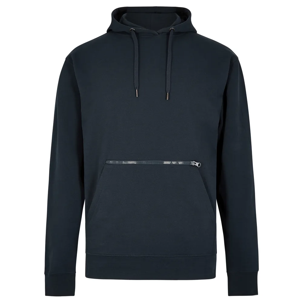 Regular Fit Pique Hoodie with Zipped Pocket – Image 2