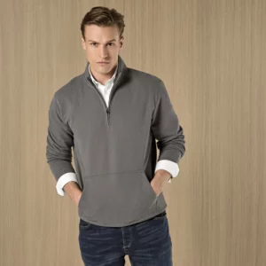 Regular Fit 1/4 Zip Pique Sweatshirt