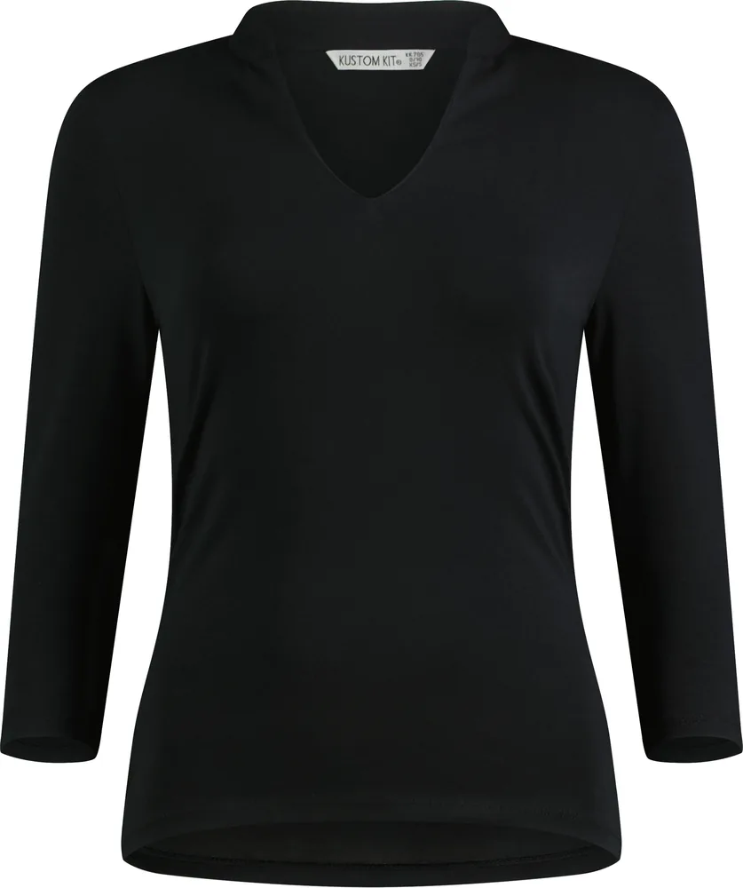 Regular Fit Mandarin Collar Top 3/4 Sleeve – Image 2