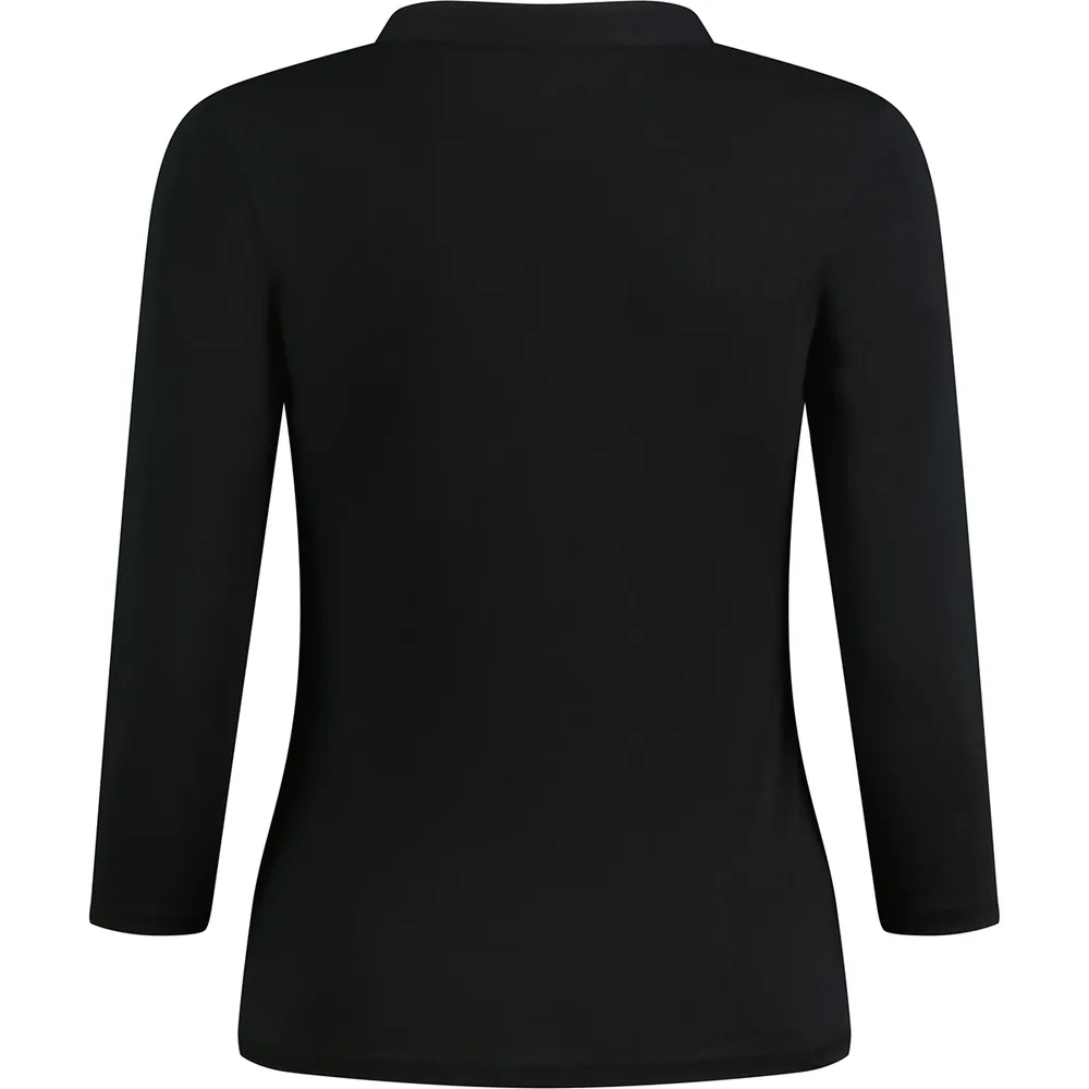 Regular Fit Mandarin Collar Top 3/4 Sleeve – Image 3