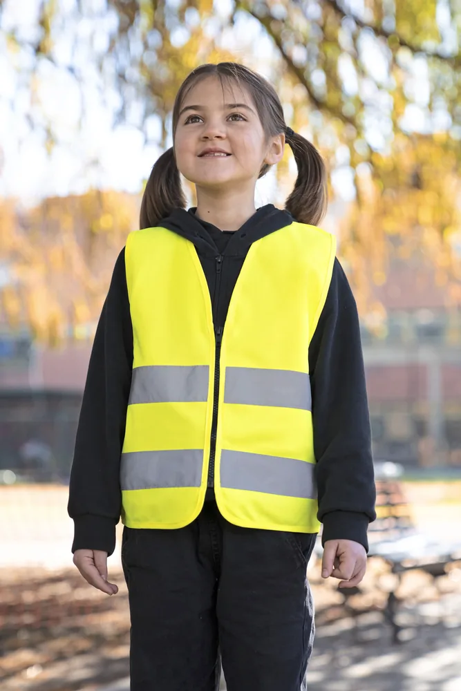 Kids´ Hi-Vis Safety Vest With Front Zipper Aalborg