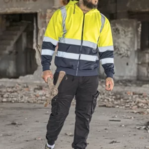Hi-Vis Workwear Hooded Sweat-Jacket Galway