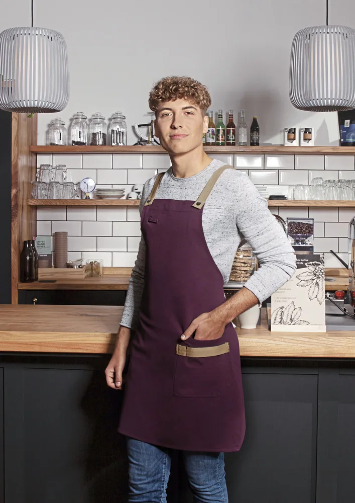 Bib Apron Urban-Look With Cross Straps And Pocket