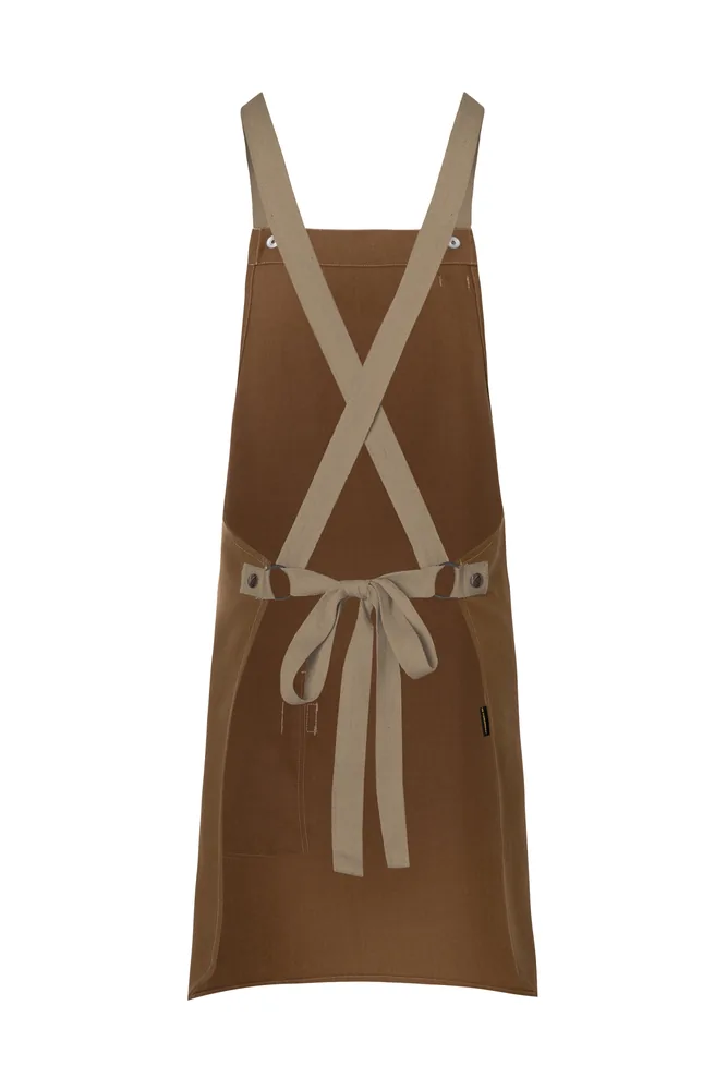 Bib Apron Urban-Look With Cross Straps And Pocket – Image 3