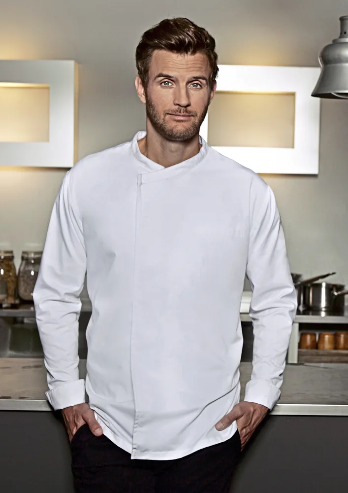 Long-Sleeve Throw-Over Chef Shirt Basic