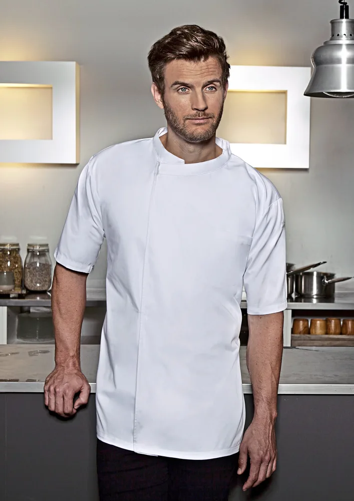 Short-Sleeve Throw-Over Chef Shirt Basic