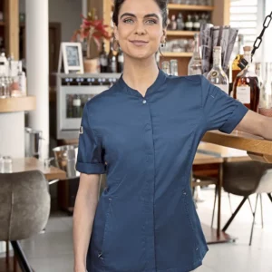 Ladies Chefs Jacket Green-Generation Short Sleeve