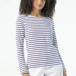 Women´s Long Sleeve Striped T-Shirt Marine