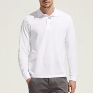 Unisex Long Sleeve Polycotton Polo Shirt