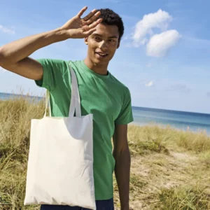 Tiger Cotton Shopping Bag With Long Handles