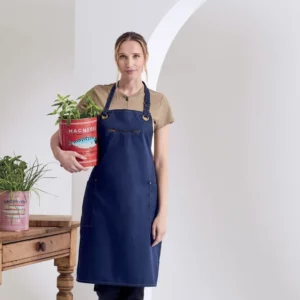 'Barley' Contrast Stitch Sustainable Bib Apron