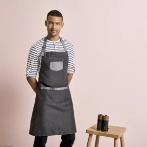 Domain Contrast Denim Bib Apron