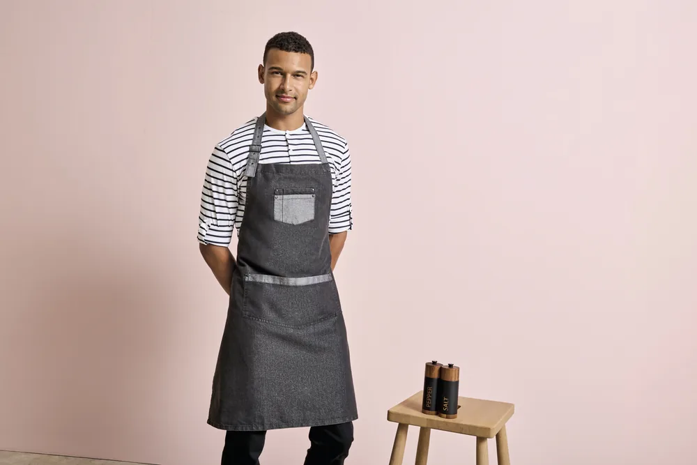 Domain Contrast Denim Bib Apron