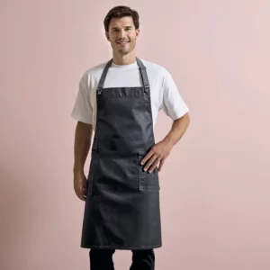 District Waxed Look Denim Bib Apron