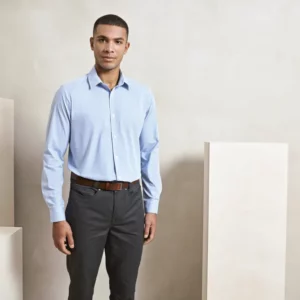 Men´s Microcheck (Gingham) Long Sleeve Cotton Shirt
