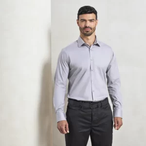 Men´s Stretch Fit Poplin Long Sleeve Cotton Shirt