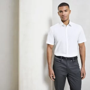 Men´s Stretch Fit Poplin Short Sleeve Cotton Shirt
