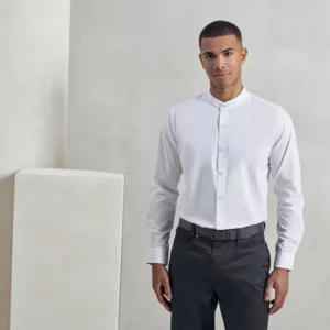 Men´s Banded Collar Grandad Long Sleeve Shirt