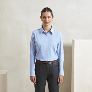 Women´s Microcheck (Gingham) Long Sleeve Cotton Shirt