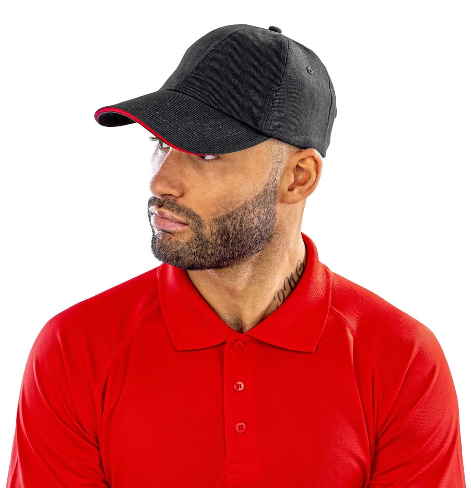 Brushed Cotton Decorators Cap With Sandwich Peak