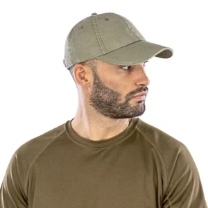 Washed Fine Line Cotton Cap With Sandwich Peak