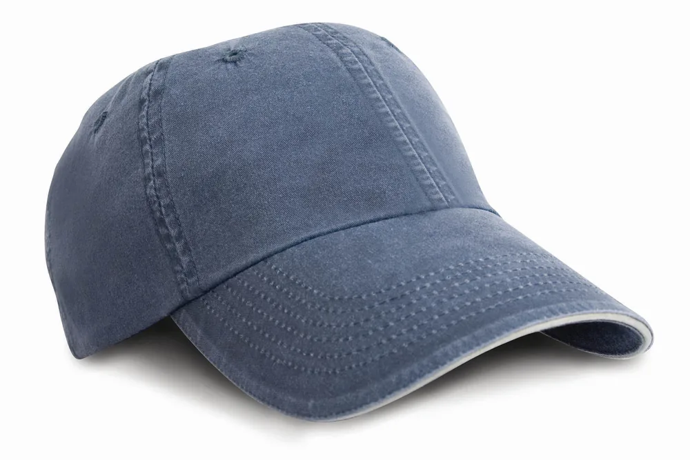 Washed Fine Line Cotton Cap With Sandwich Peak – Image 2