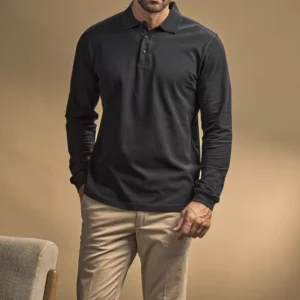 Men´s Luxury Stretch Long Sleeve Polo