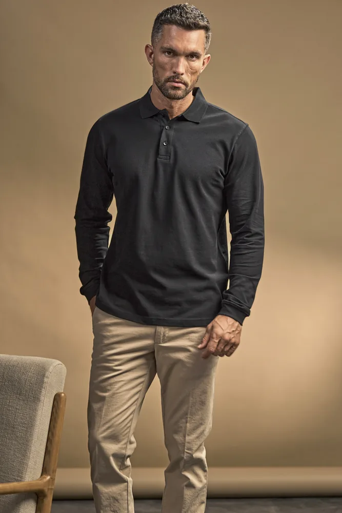 Men´s Luxury Stretch Long Sleeve Polo