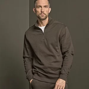 Ribbed Interlock Half Zip