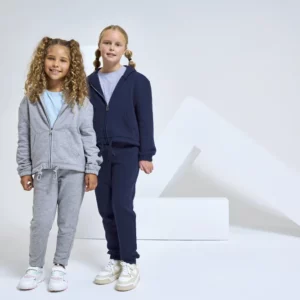 Kids Recycled Cropped Oversize Full-Zip Hoodie