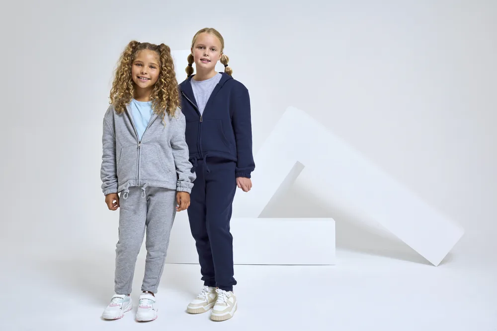 Kids Recycled Cropped Oversize Full-Zip Hoodie