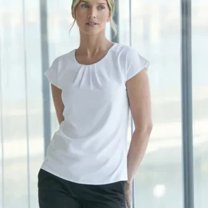 Ladies´ Pleat Front Short Sleeve Blouse