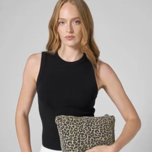 Leopard Print Canvas Accessory Bag