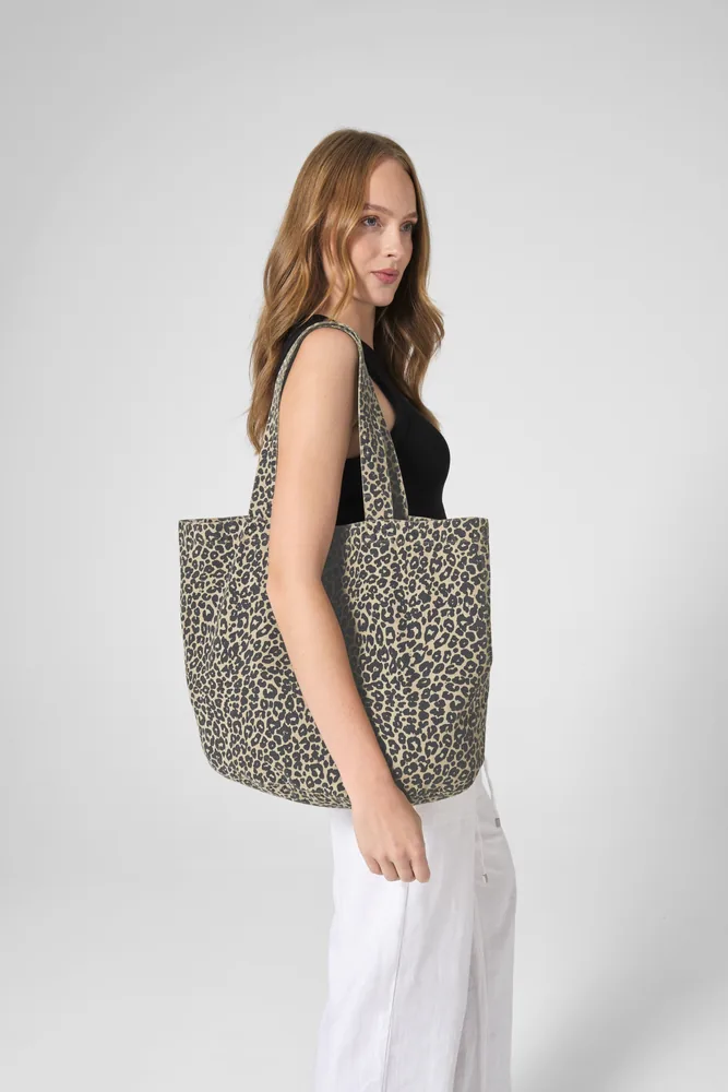 Leopard Print Canvas Shopper