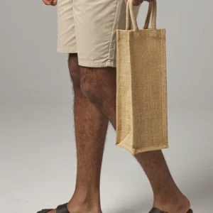 Shimmer Jute Bottle Bag