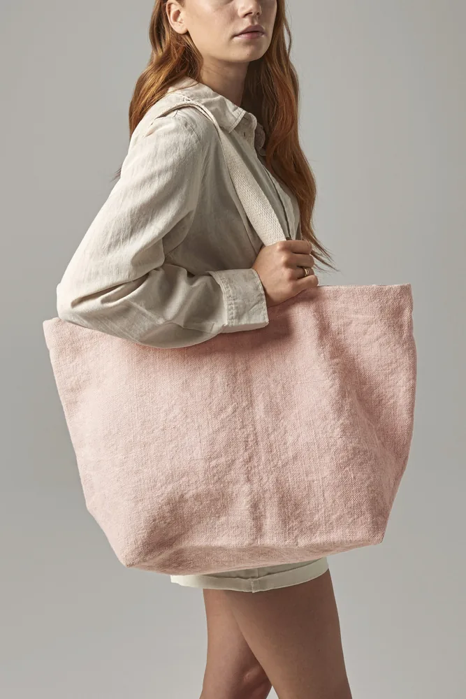 Soft Washed Jute Beach Bag